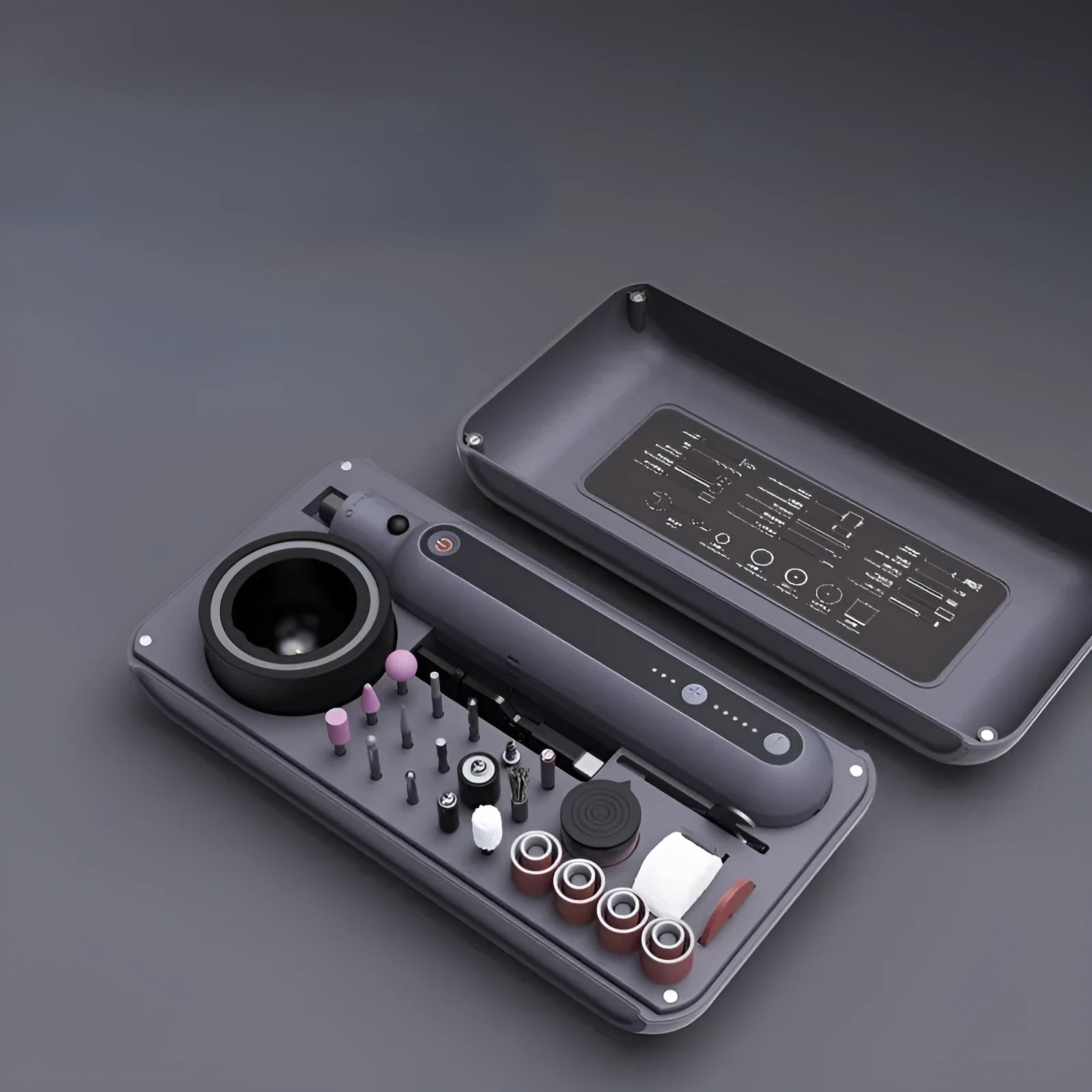 Compact mini electric grinding and polishing machine set with lithium battery and multiple attachments