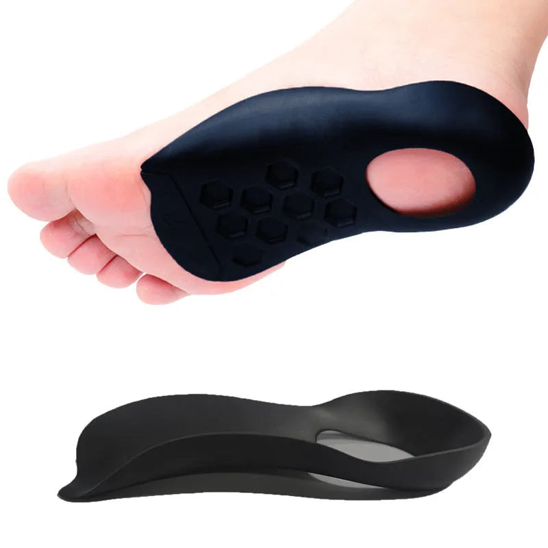 TPR varus correction arch support insole in black, white, or skin colour for shoe sizes 35-45.