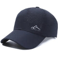 Adjustable baseball cap in polyester fabric on a solid colour background, showing dome crown and strap.