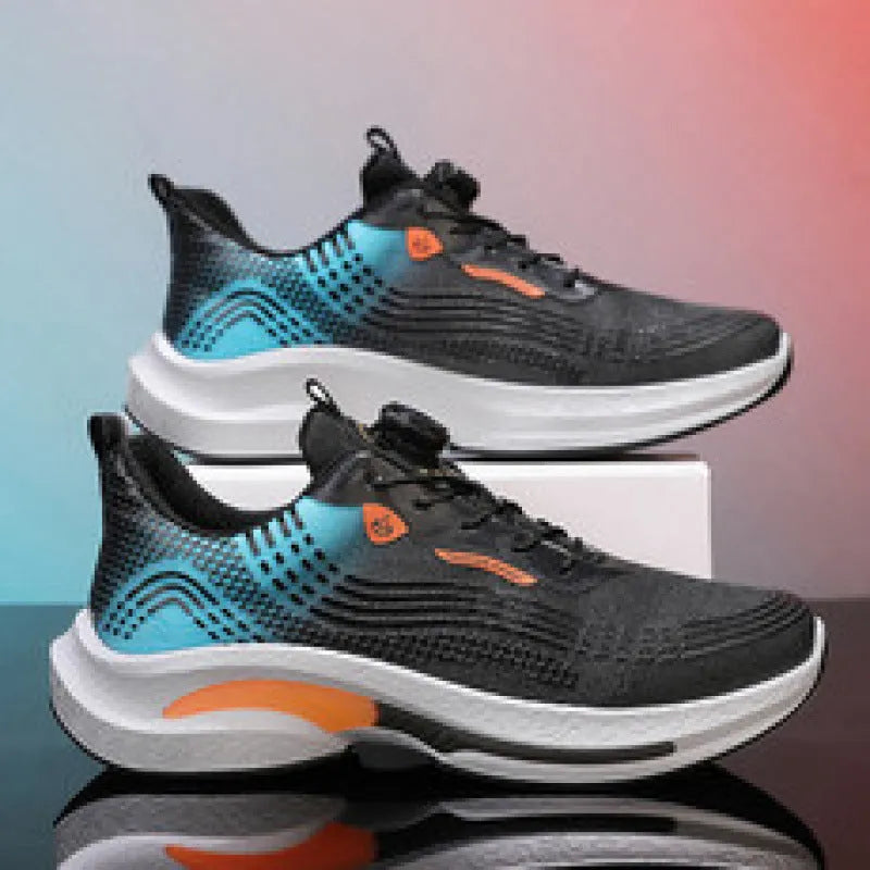 Men's low-top sneaker with mesh lining and a rotating buckle closure on a rubber sole.