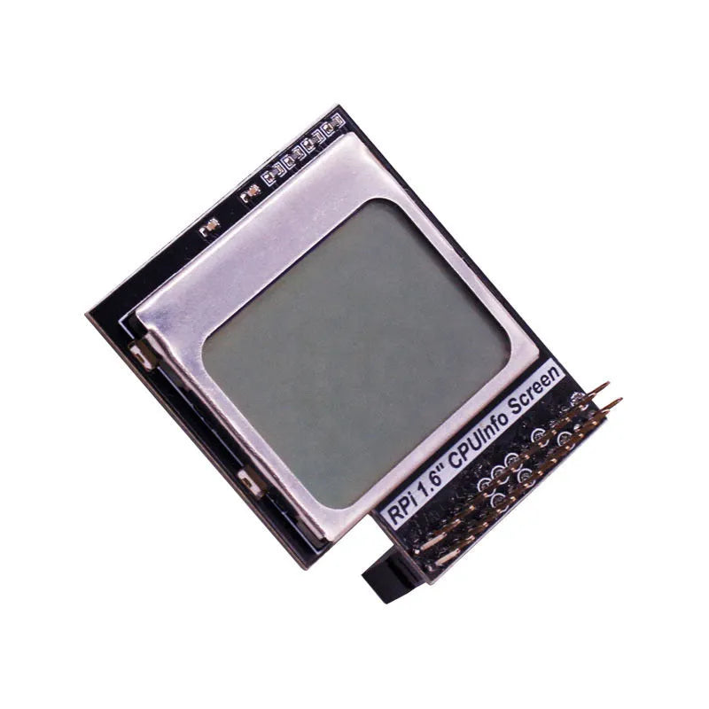 1.6-inch LCD display module for Raspberry Pi with a backlight switch, showing system information.