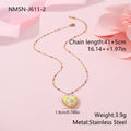 Stainless steel fruit pendant necklace with 18K gold plating on 41-50cm chain