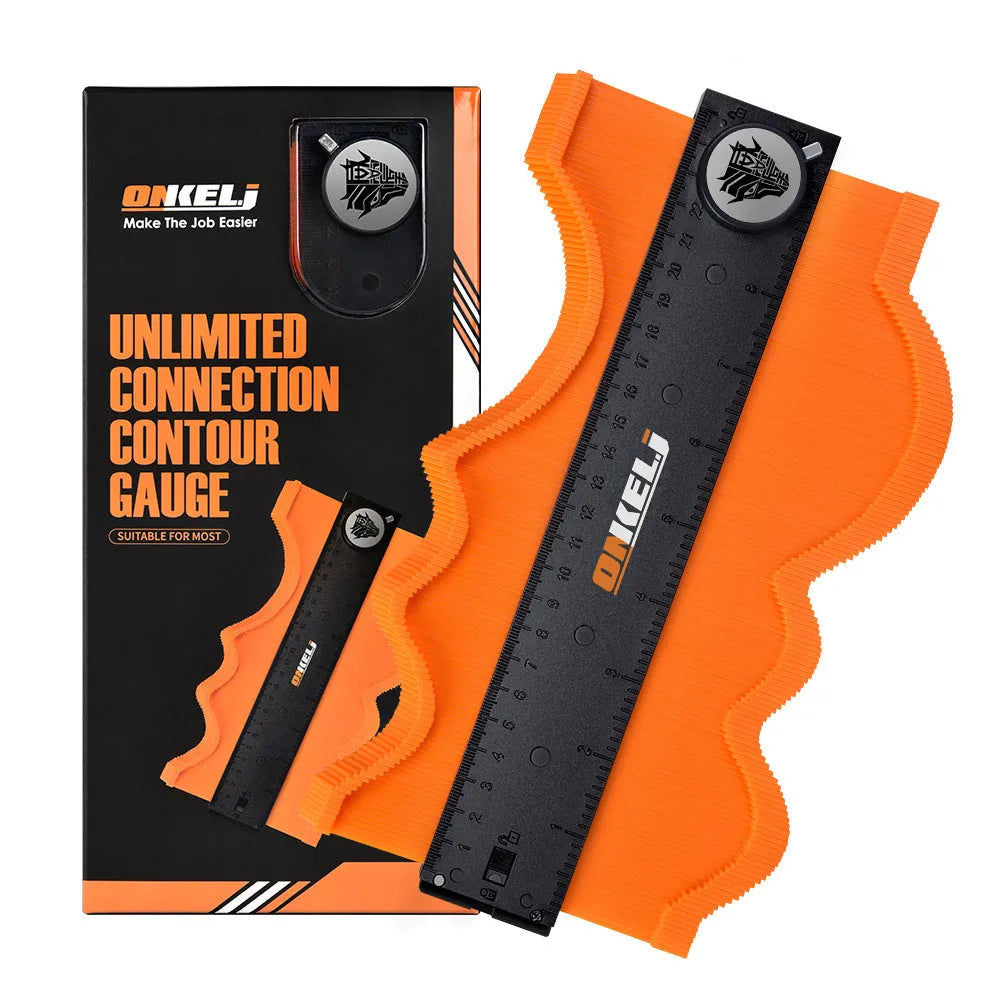 10-inch contour gauge with lock belt positioning for accurate shape measurement