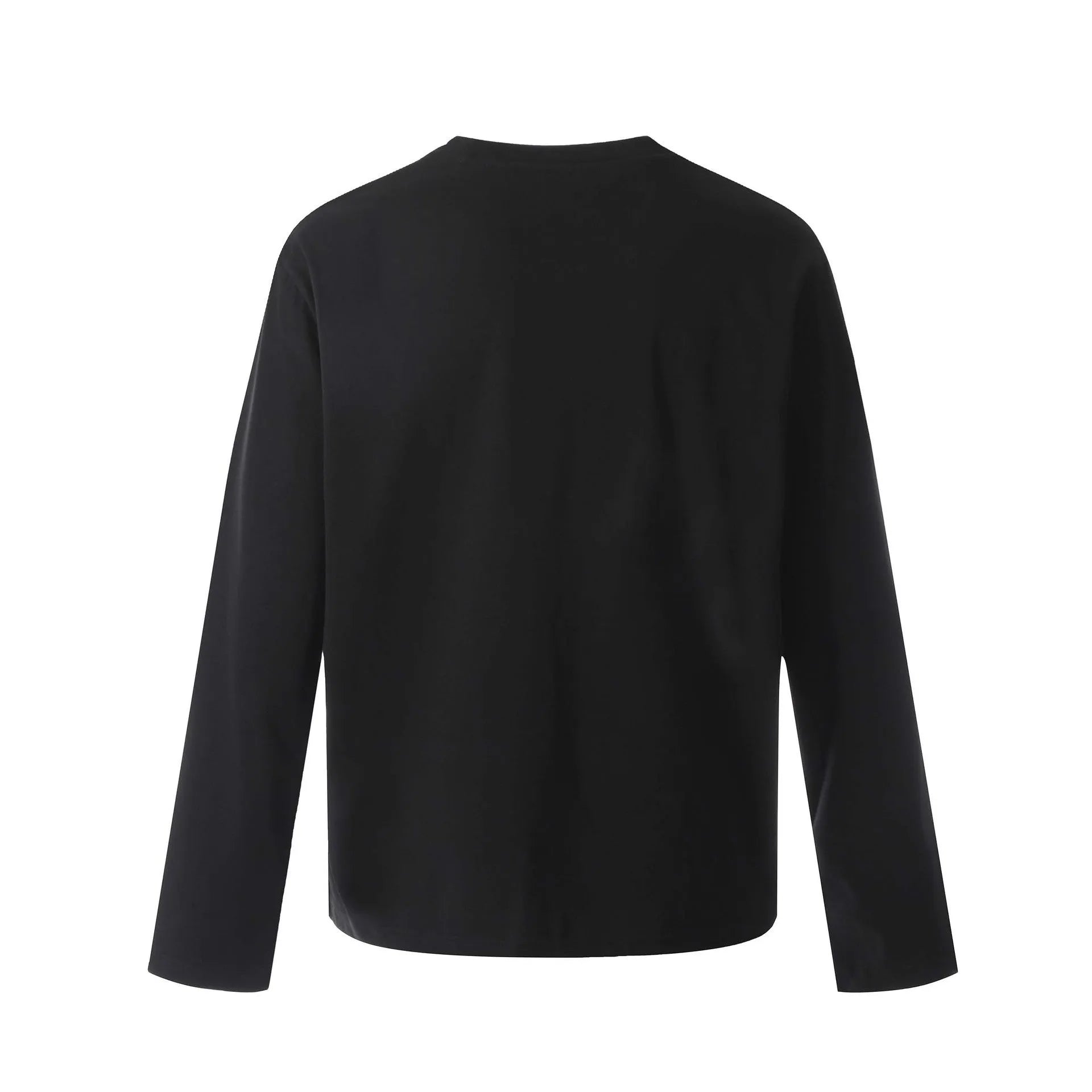 Mens loose-fitting cotton pullover with long sleeves in American retro style