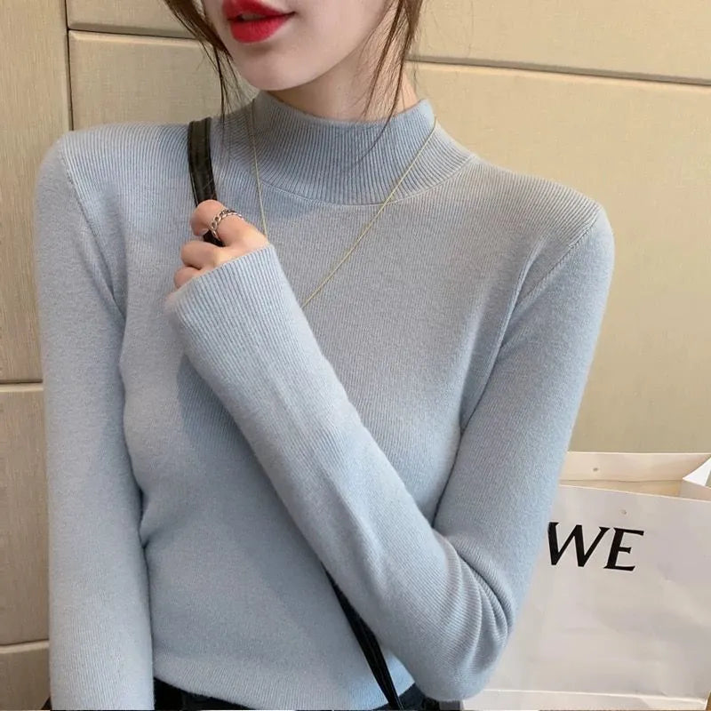 Slim fit viscose fibre bottoming shirt with long sleeves in apricot colour