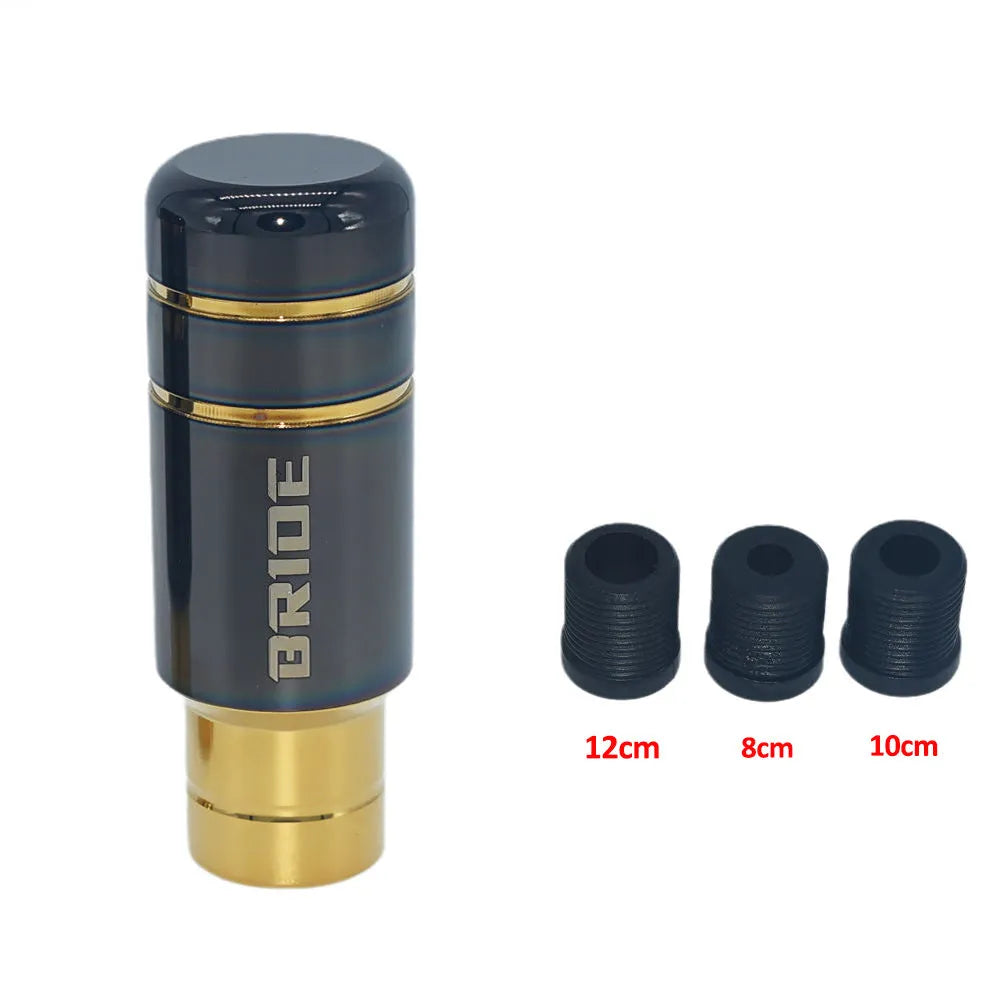 Roasted blue aluminium alloy car gear shift head with stainless steel finish