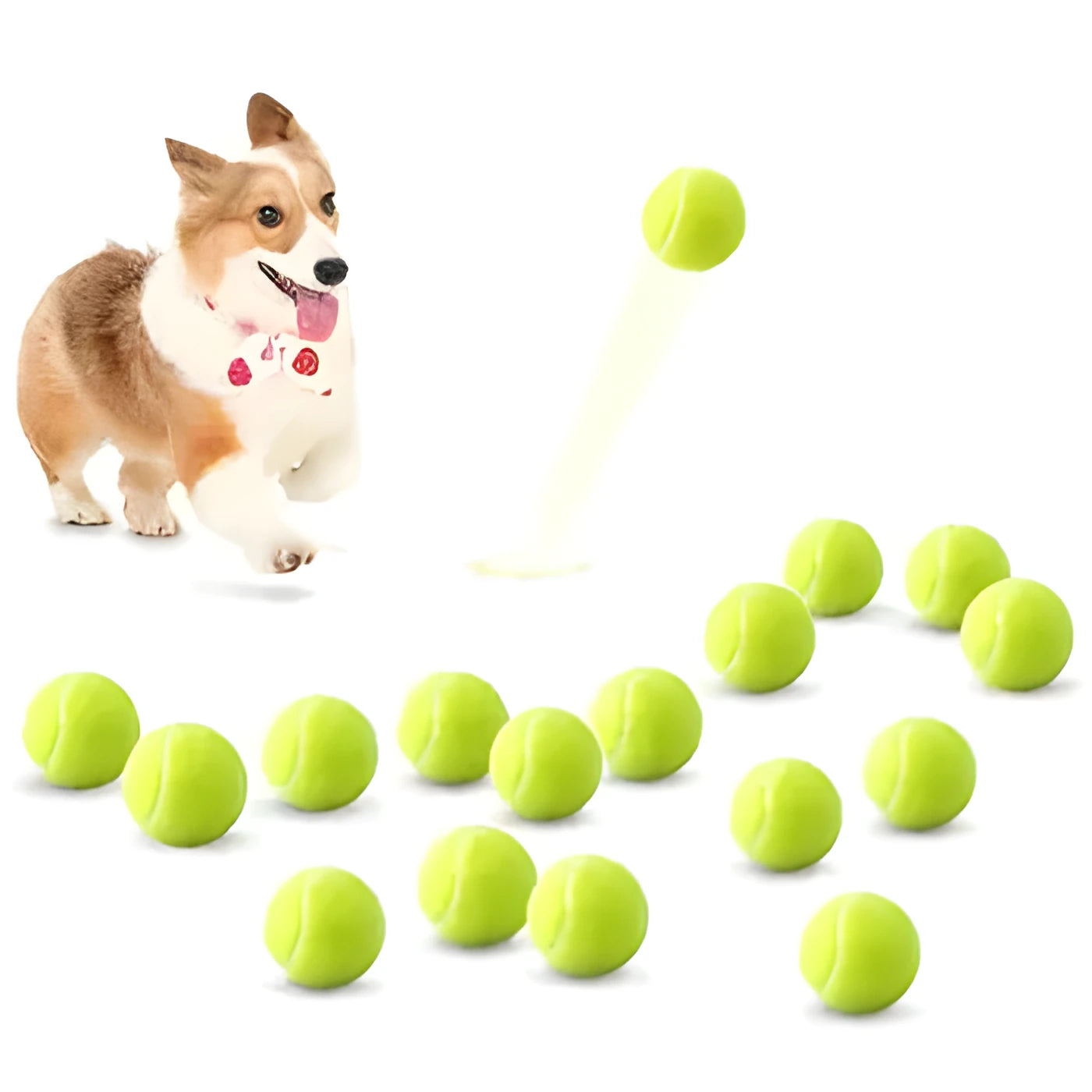 6.3cm bright coloured rubber dog tennis ball for bite-resistant fetch play