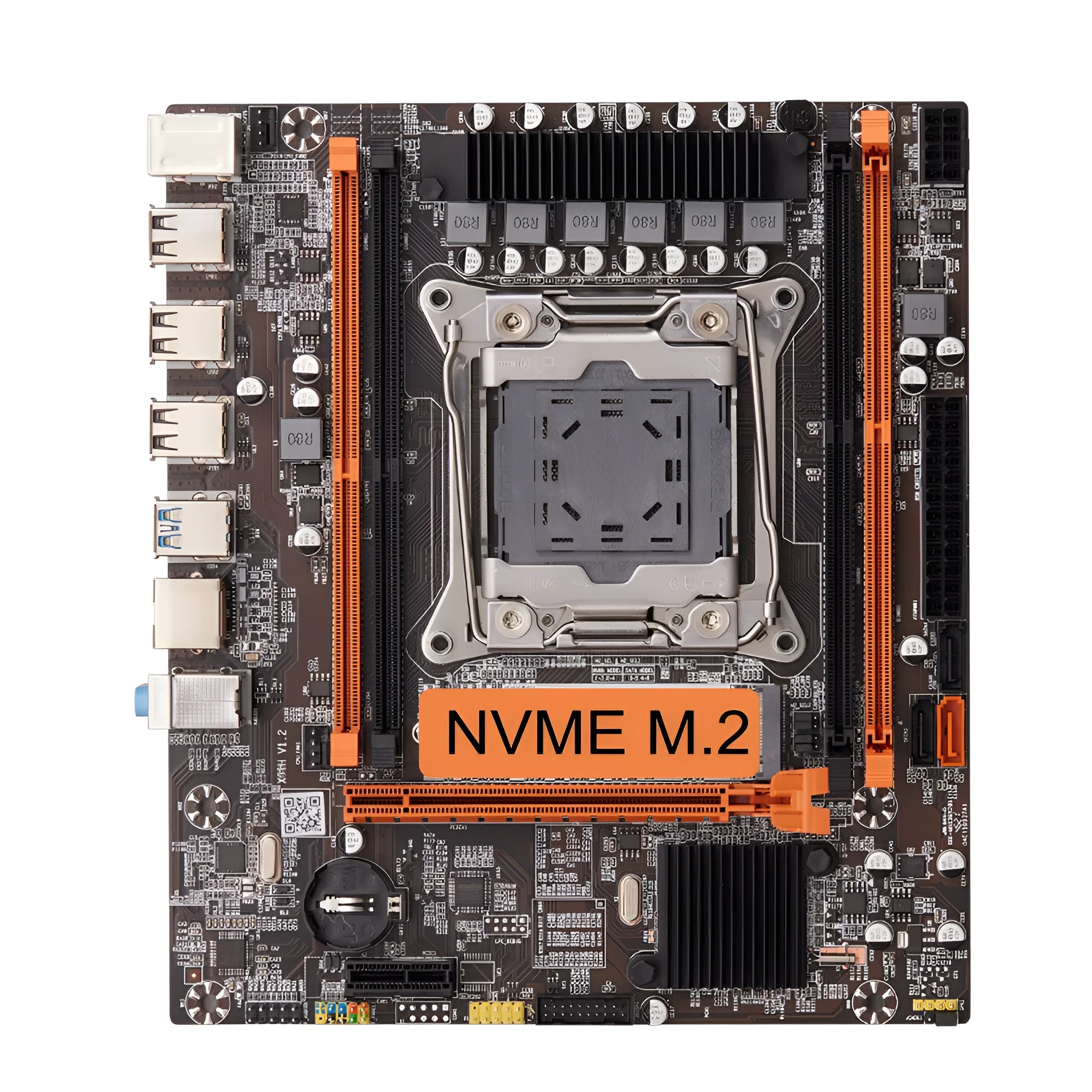 X99 M-ATX computer motherboard with DDR4 slots, LGA2011-3 socket, B85 chipset, 214x186mm, various ports and slots