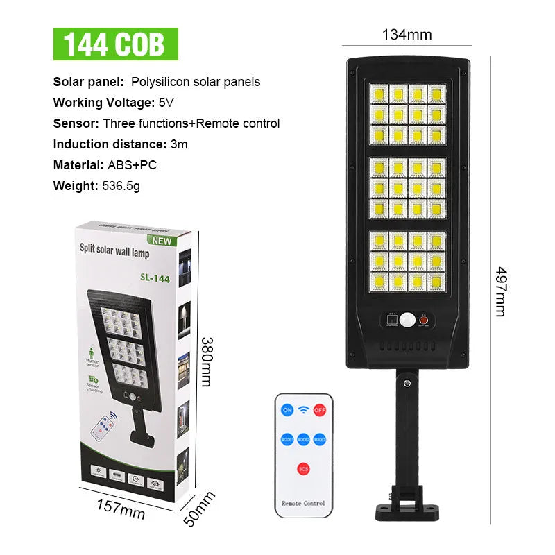 Plastic solar street light with remote control for outdoor garden and wall LED lighting