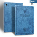 Deer soft shell clamshell protective case for iPad in black elk colour, showing front cover standing feature.