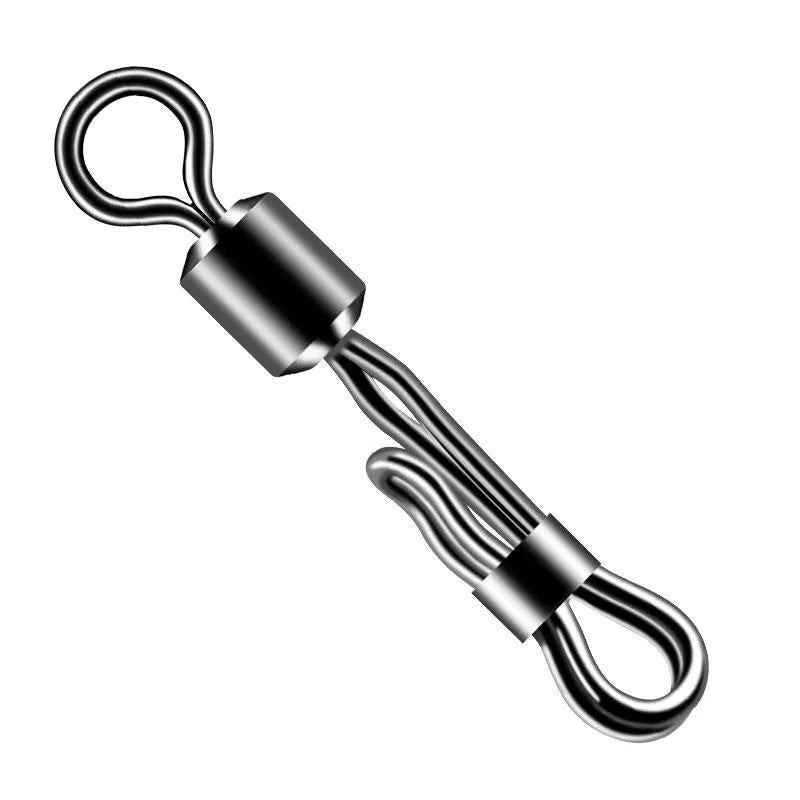 Brass quick change fishing swivel bearing with 8-word ring for attaching leaders and lures