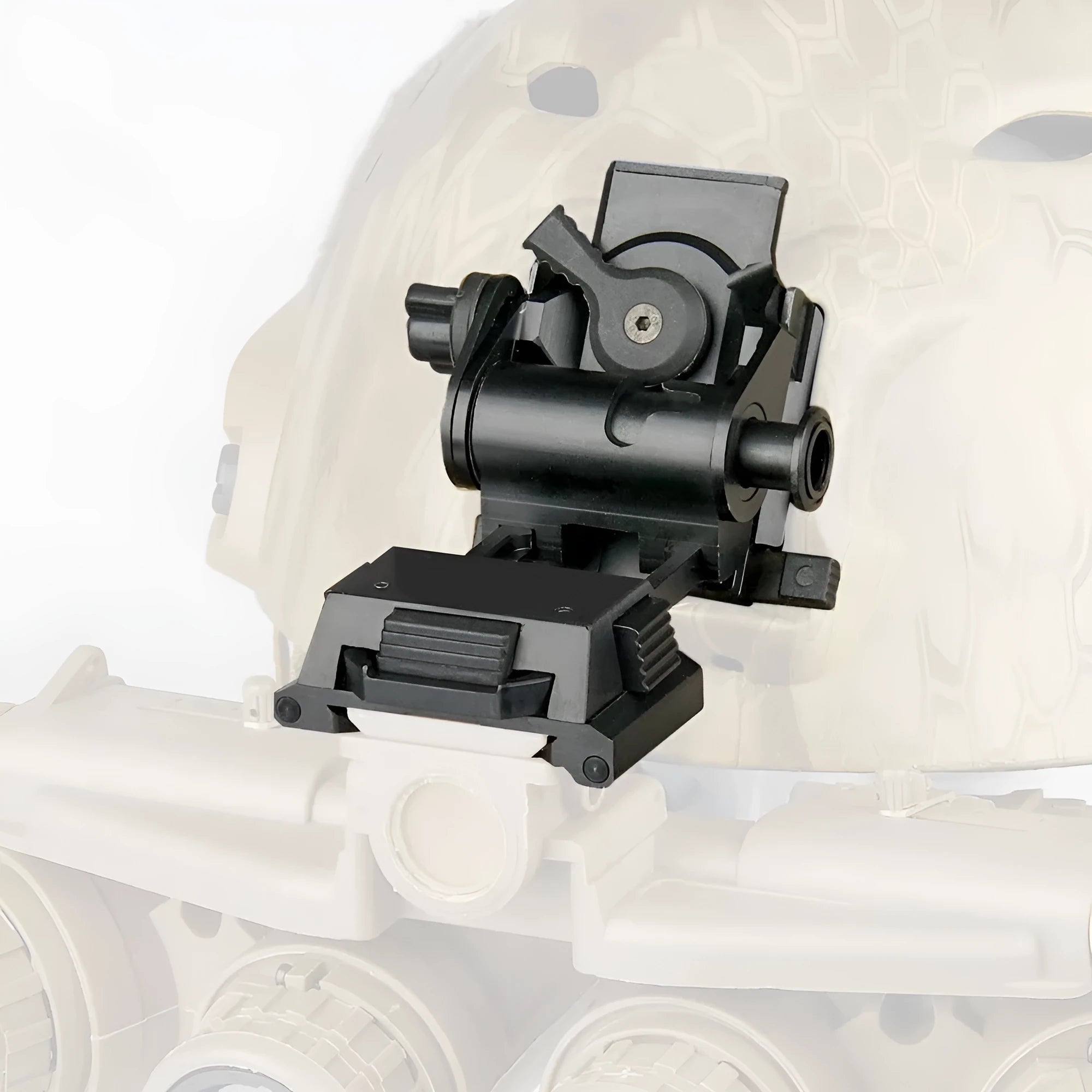 Dark earth coloured metal alloy G24 NVG helmet mount with breakaway base