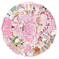 Pack of 50 cute Christmas waterproof vinyl stickers sized 4-8cm for decorating cars, phones, and laptops