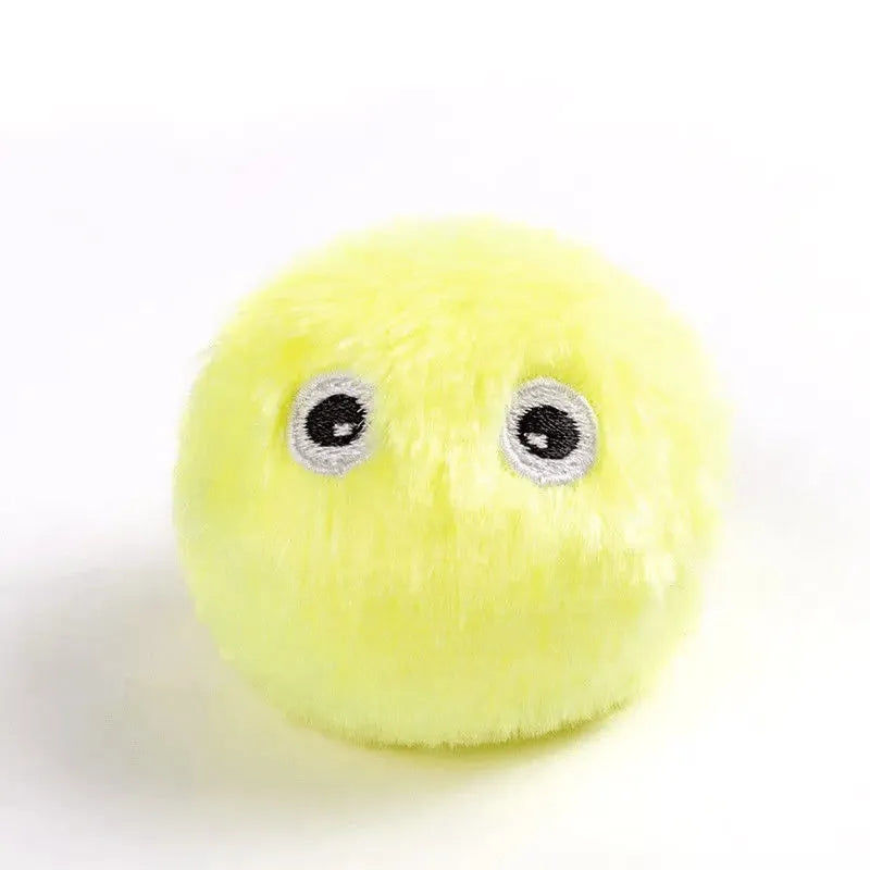 Interactive 55mm plastic pet toy ball in blue pink or yellow making animal sounds