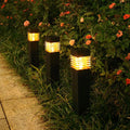 Solar lawn ground lamp with cuboid design for garden placement