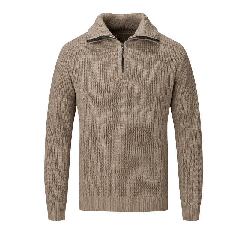 Men's slim fit pullover sweater in solid colors for autumn winter leisure wear