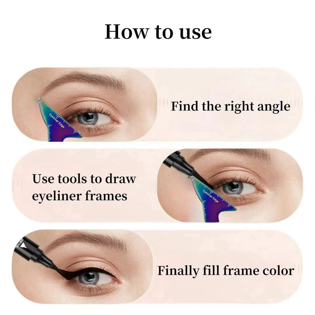 3-in-1 reusable eyeliner stencil tool for hooded eyes in LaserFX or pink colour