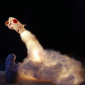 DIY rocket night light kit with LED string lights and space-themed design for desk decoration