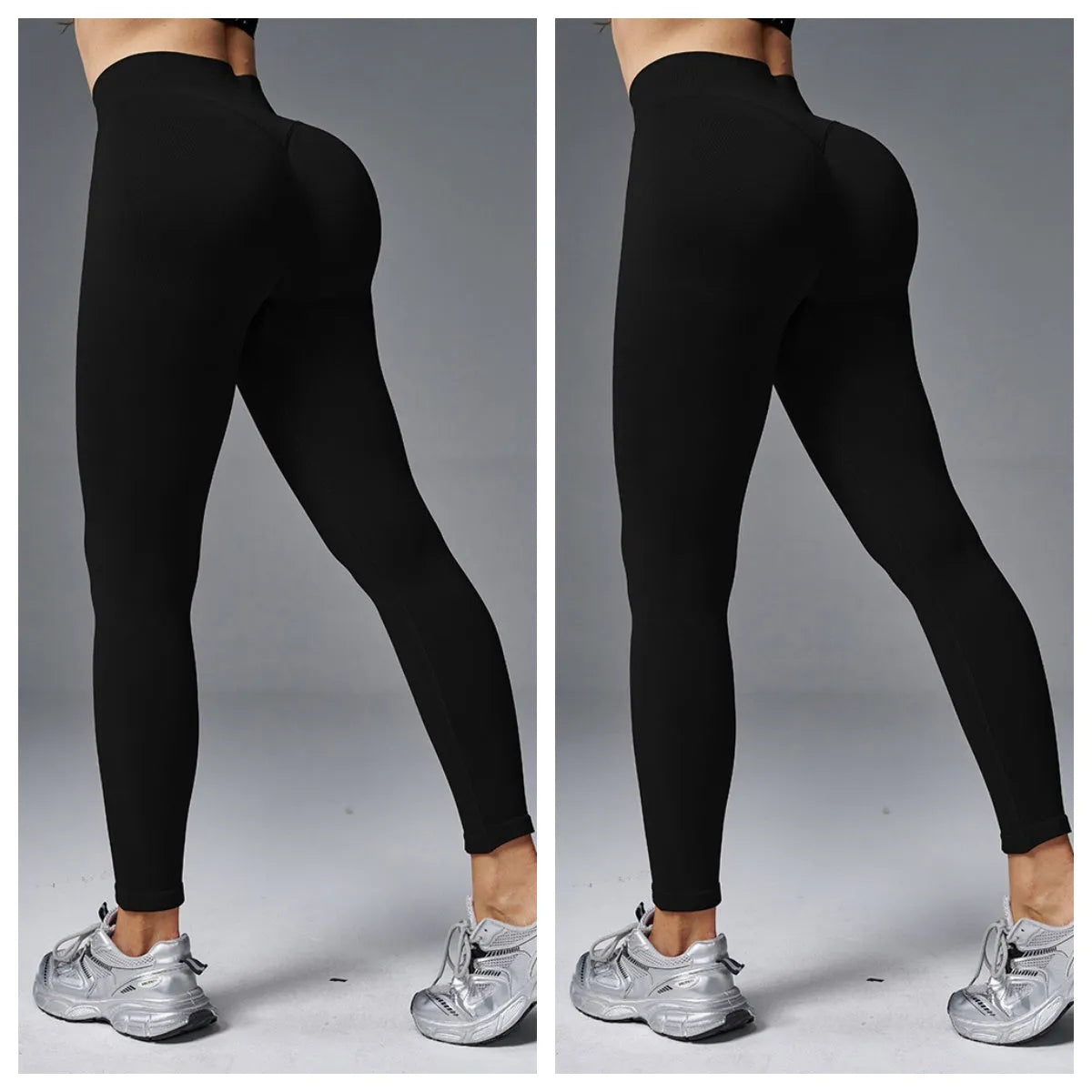 Peach hip tight mid waist yoga trousers for women in cotton blend fabric