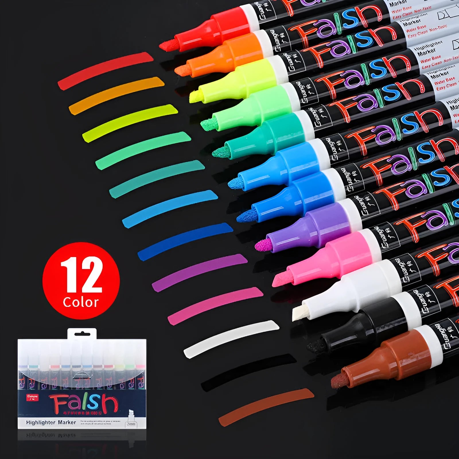 6mm thick electronic fluorescent plate highlighter pen with oblique tip for writing on whiteboards