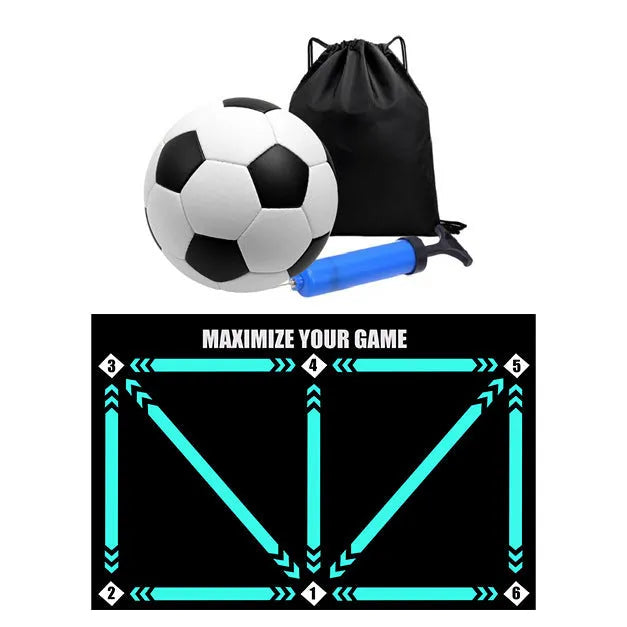 Indoor football training mat with rubber surface for skill lifting practice