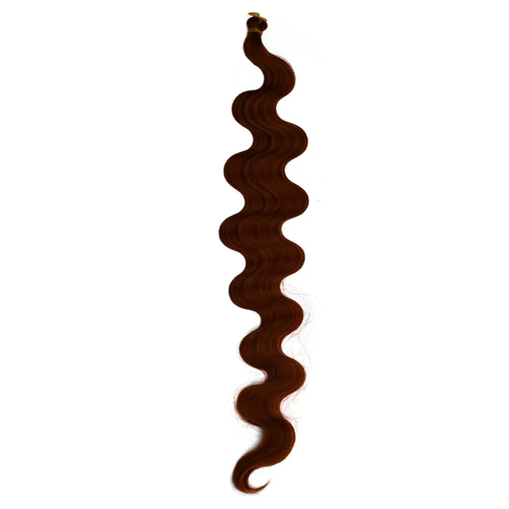 Wine red synthetic crochet braid wig with big loose waves, shown at 24 inches in length.