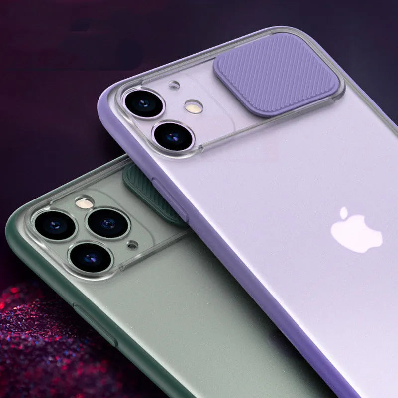 Frosted matte silicone iPhone case in multiple colours showing camera lens protection cut-out