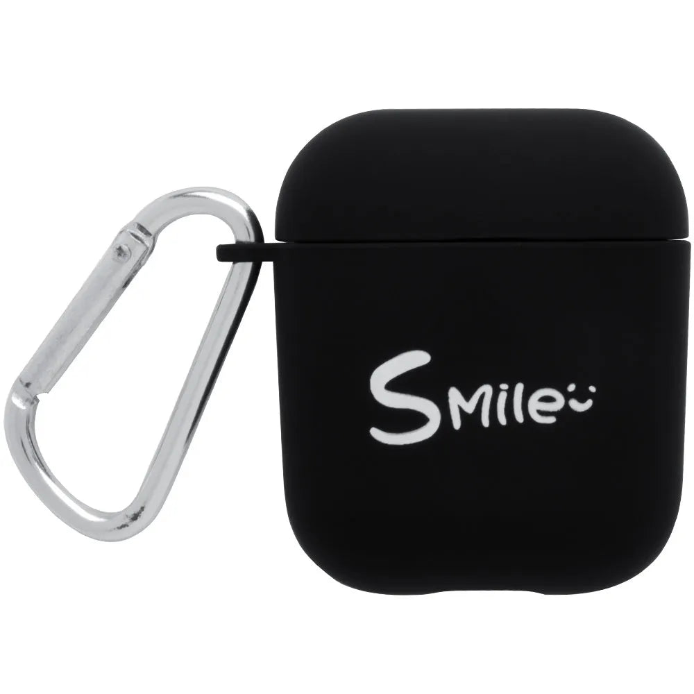 iPhone compatible AirPods PC case cover in black or pink with decorative style options