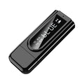 Black USB car FM bluetooth receiver with MP3 playback and 10-metre wireless range