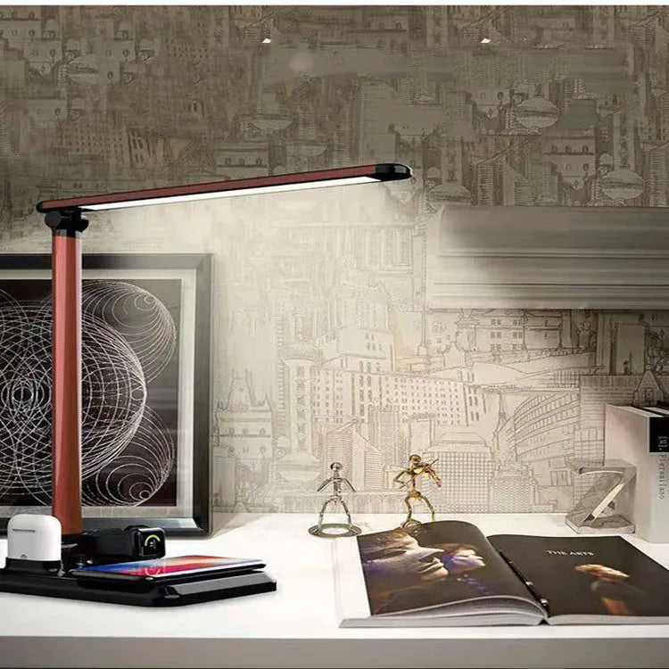 X-1 multi-function LED desk lamp with wireless charging pad in black or white