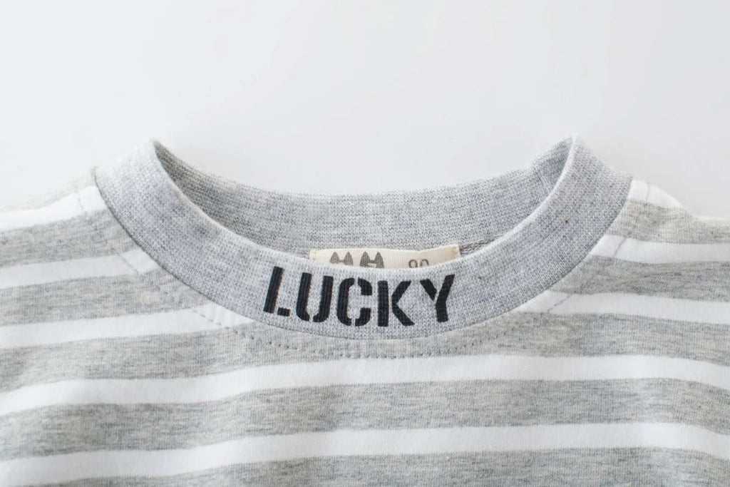 Baby striped long sleeve cotton shirt in blue, size 90cm