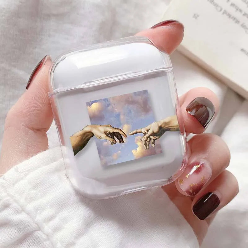 Transparent plastic protective cover for Apple AirPods wireless earbud charging case