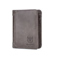 Men's casual leather wallet with fold cover showing multiple internal compartments