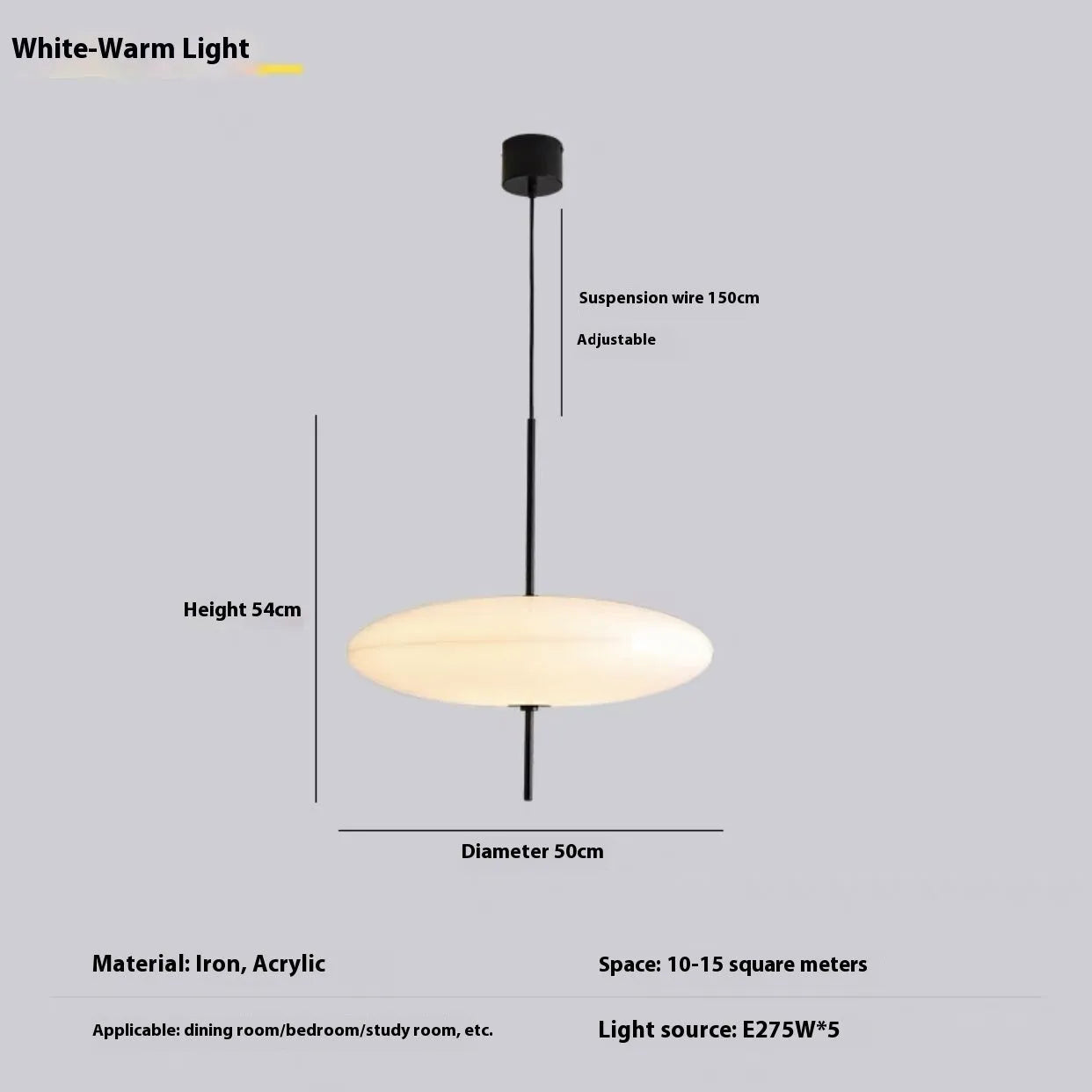 Nordic modern art retro designer UFO chandelier in white or black and white colour options