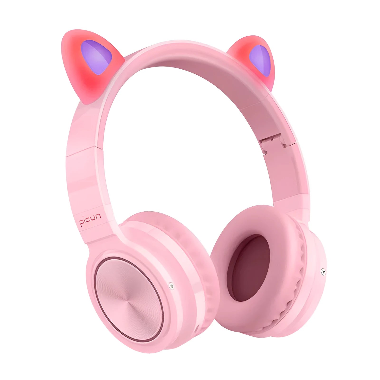 Pink white Luminous Bluetooth wireless over-ear headset with protein ear pads