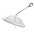 White transparent pet C type umbrella with adjustable steering and C-shaped handle