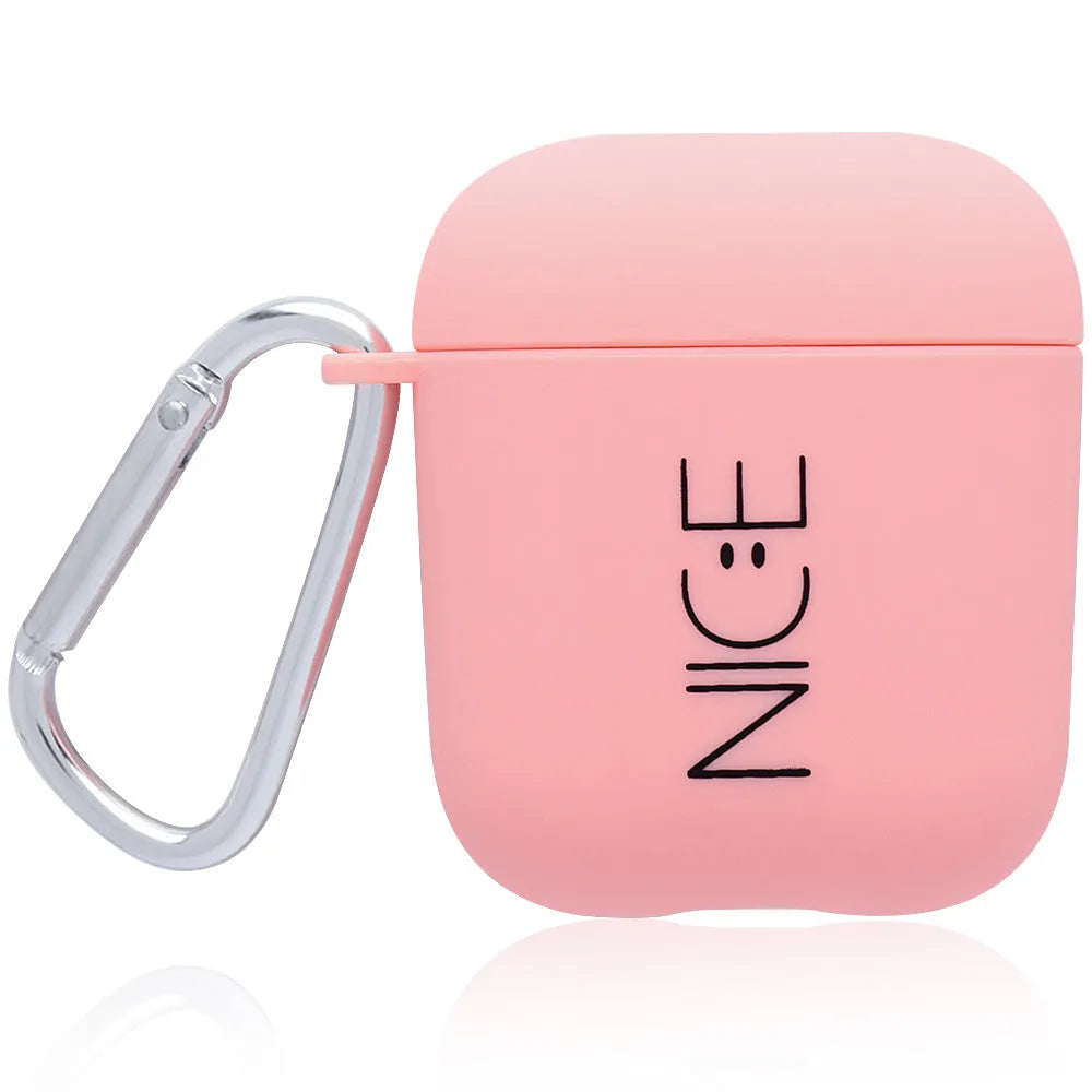 iPhone compatible AirPods PC case cover in black or pink with decorative style options