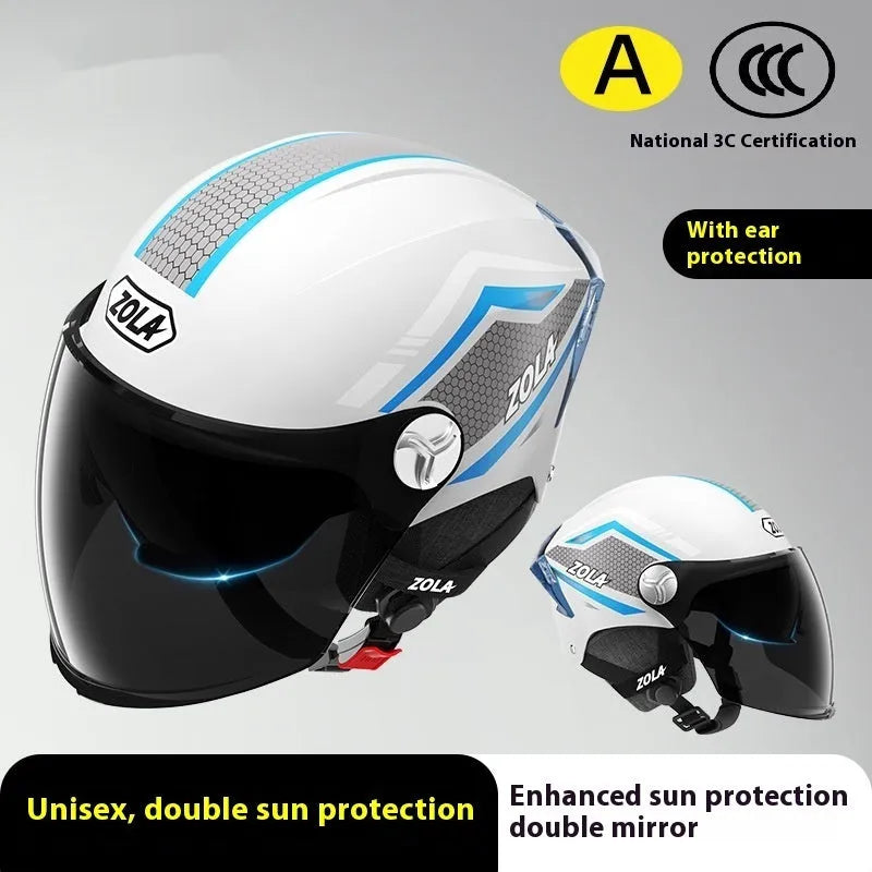 Children's 3C-certified motorcycle half helmet in various colour options with mirror finishes