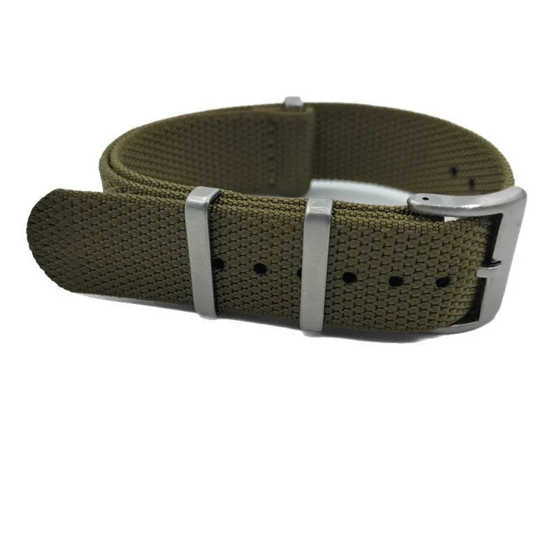 Nylon textile watch strap showing five colour options and 20mm 22mm width sizes
