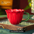Ceramic breakfast cup with floral pattern and 500ml capacity.