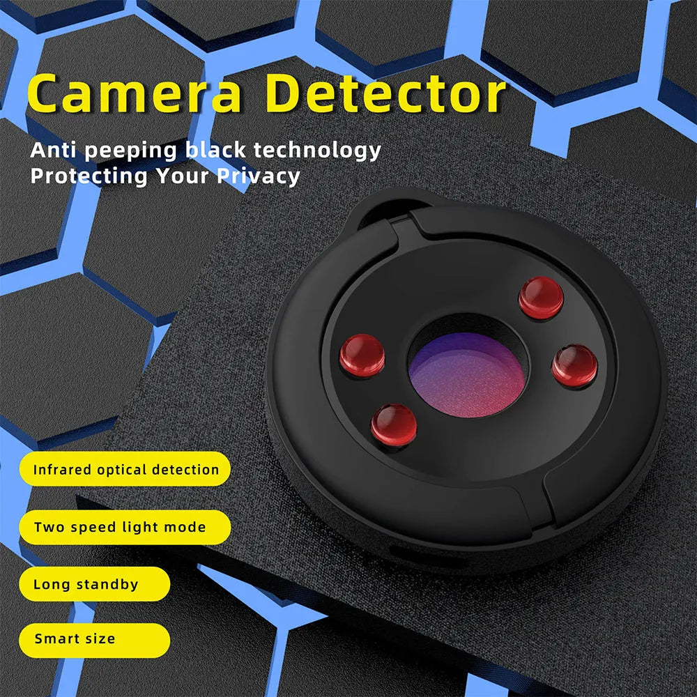 Compact infrared camera detector device for finding hidden surveillance cameras