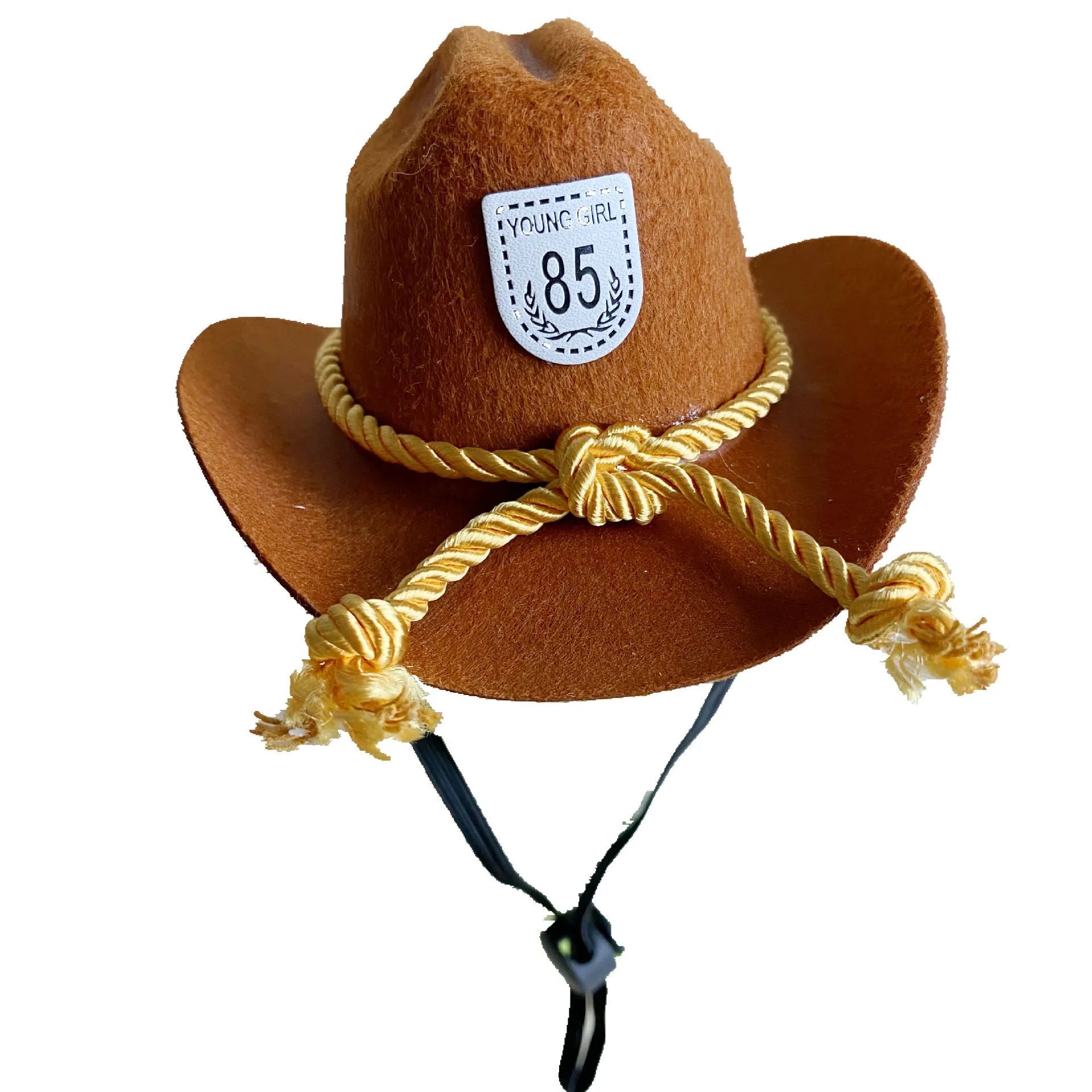 British cowboy hat for cats in various colours with ribbon or velvet trim