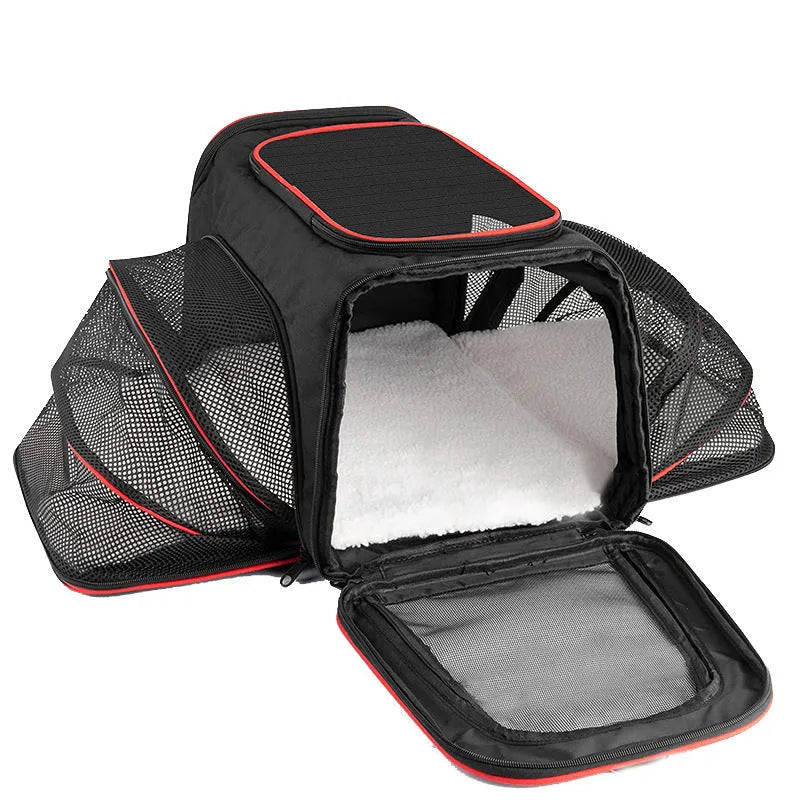 600D cation polyester cat carrier bag in small and large sizes with medium-soft hardness
