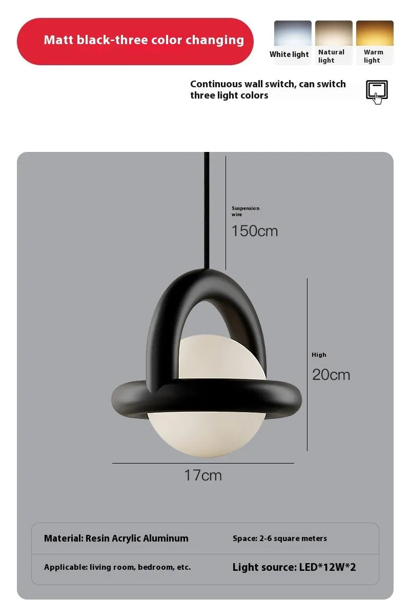 Danish designer pendant lamp in choice of colours with adjustable lighting for bedroom or living room