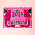 A4 cat calendar wall planner with hanging hook showing domestic cat illustrations