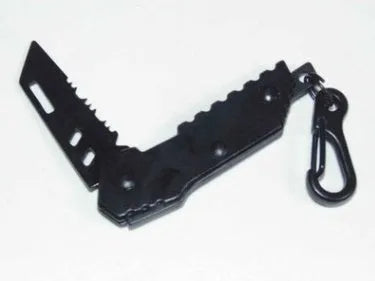 Pocket folding knife 567 black 440C steel serrated blade stainless steel handle 85mm closed length 5mm