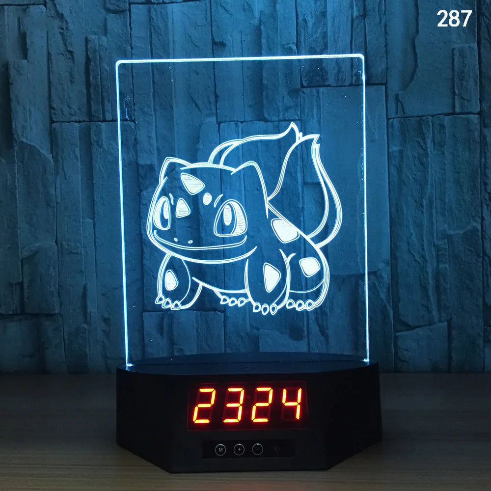 3D glowing dolphin shaped LED table lamp with remote control on a bedside table.