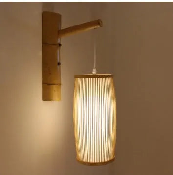 Southeast Asia style natural bamboo plait decorative pendant lamp with E27 holder.