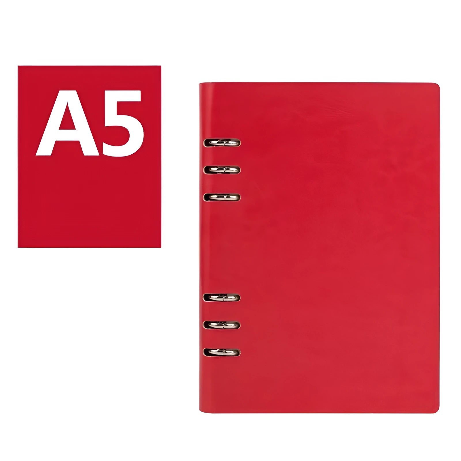 Simple business loose-leaf notebook with imitation leather cover in multiple colours and sizes