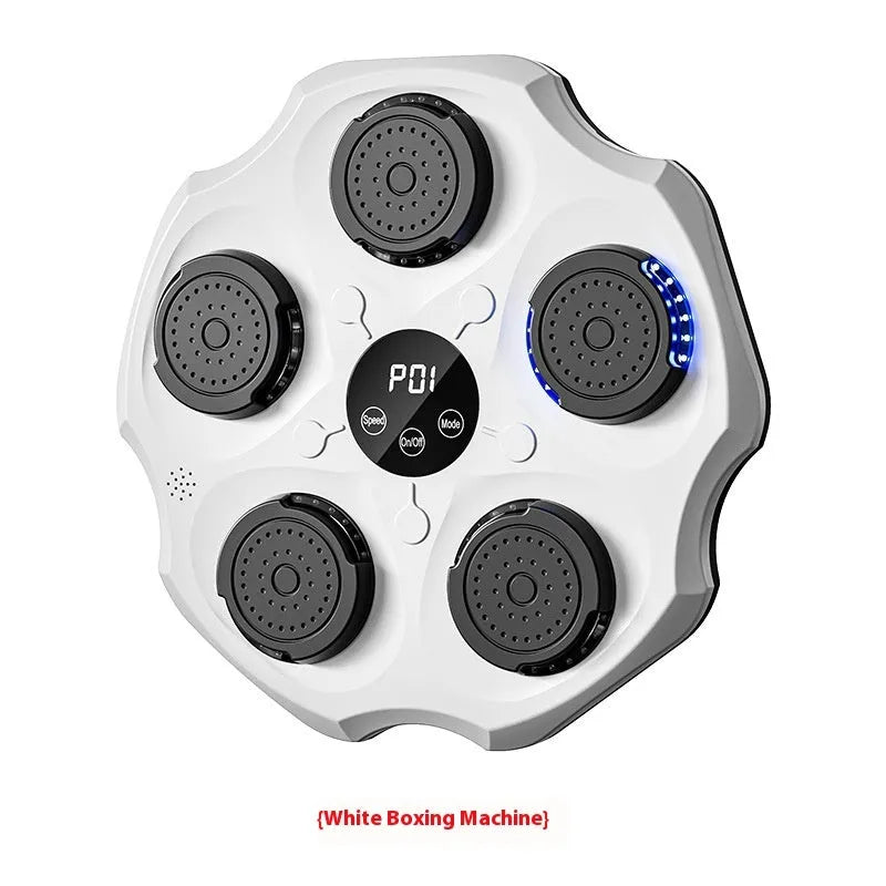 Black Bluetooth music boxing wall target mounted on wall with gloves for rhythm recognition training